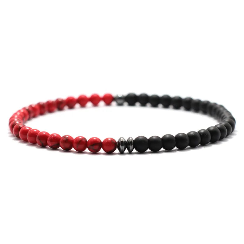 Tinkers Unisex 4mm Beads Bracelet Meditation Yoga Map Volcanic Stone - Apparel & Accessories > Jewelry > Bracelets