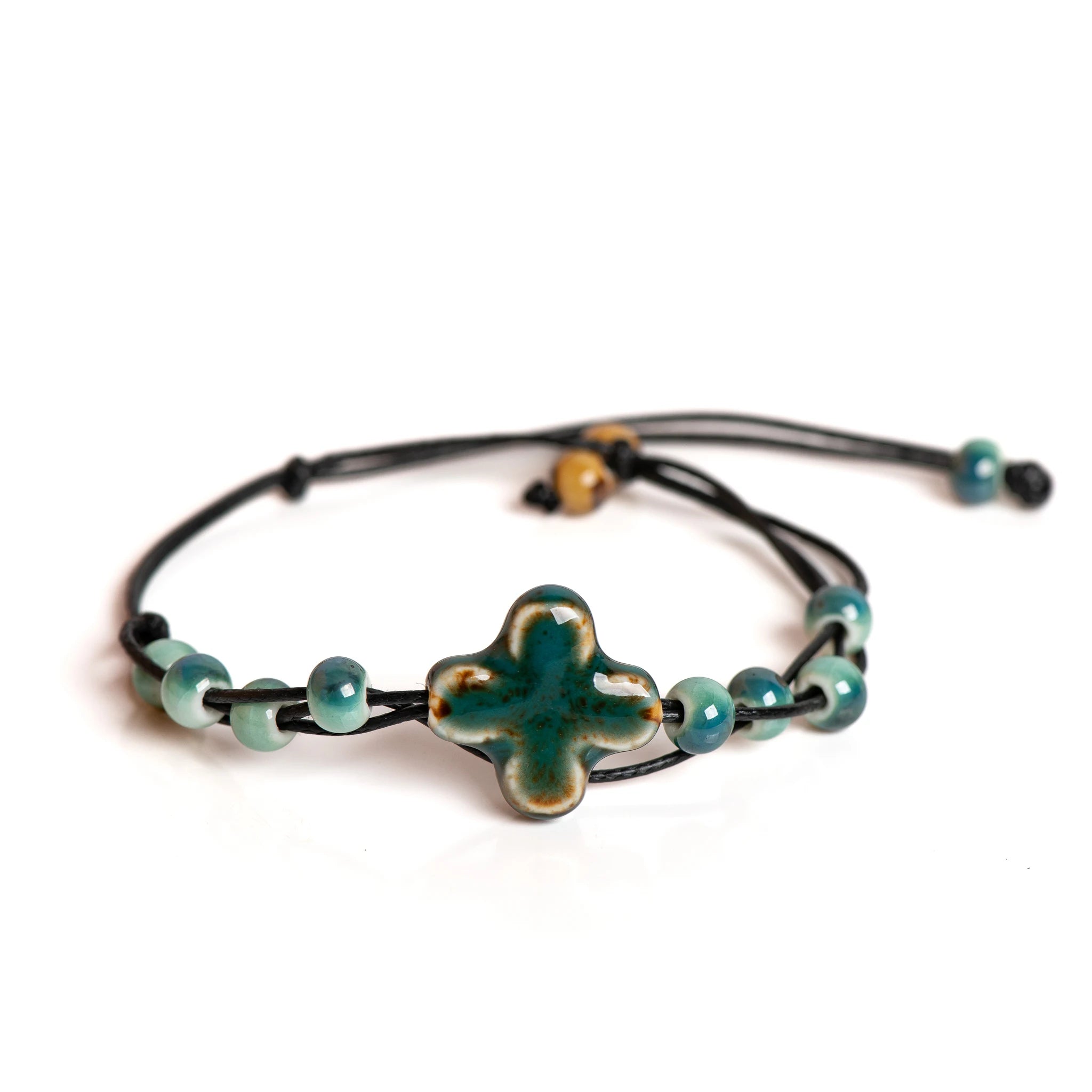 Tinkers Tinkers Ceramic Floral Charm Bracelet Exclusive Boho Style -