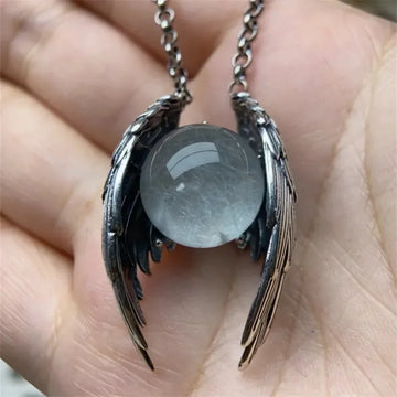 Ghost Wing Crystal Retro Necklace Personalized Pendant