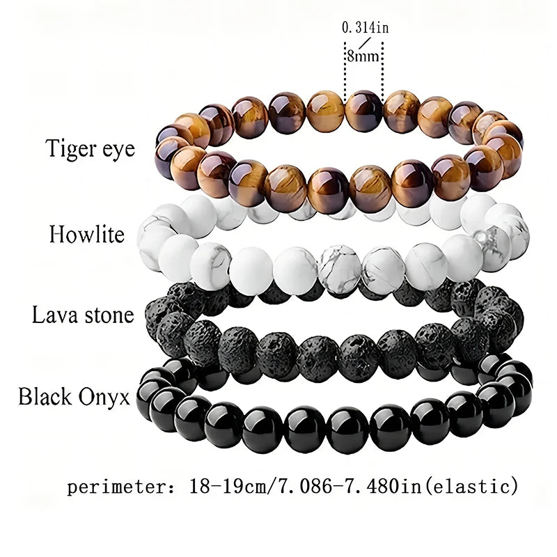 Handcrafted Natural Crystal and Wooden Bead Bracelet for Men and Women, Balance and Protection, Signature by Tinkers
