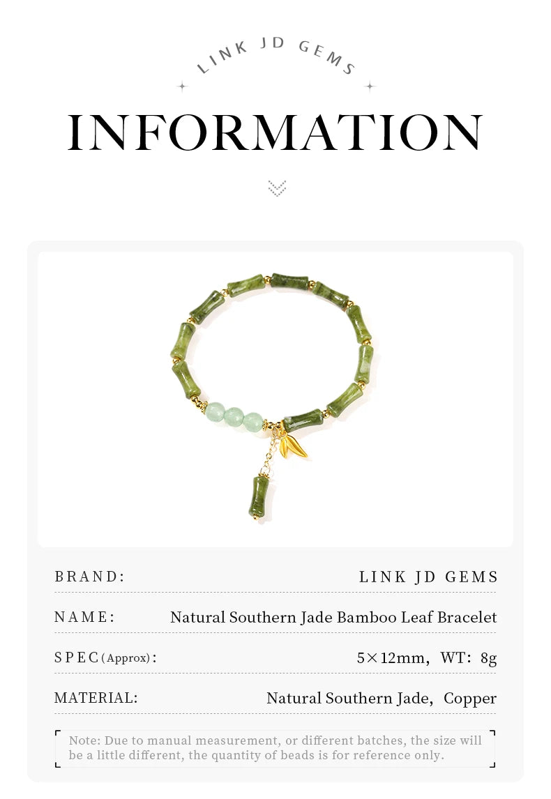 Tinkers JD Southern Jade Bamboo Leaf Pendant Bracelet Limited -