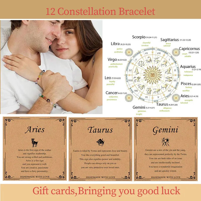 Handcrafted Natural Crystal Zodiac Bracelet For Women Balance And Protection Birthday Gift By Tinkers