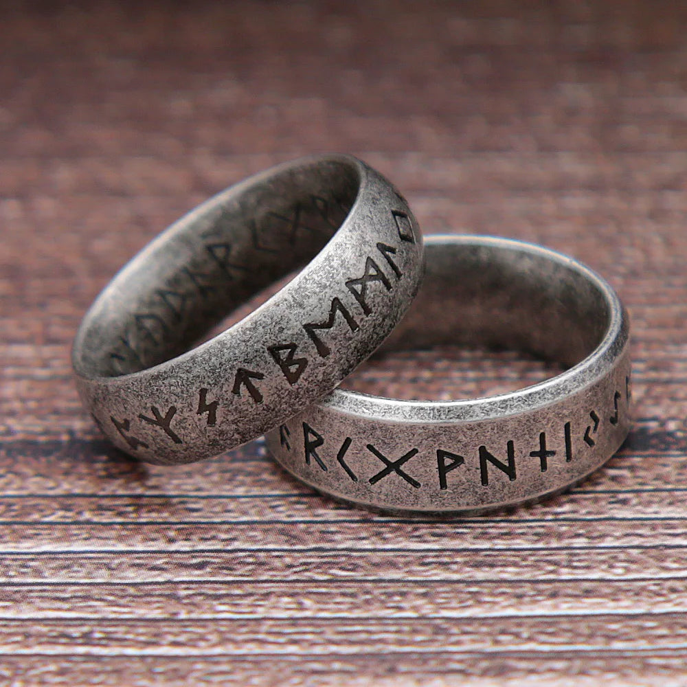 Tinkers Retro Viking Rune Ring Unisex 316L Stainless Steel Odin - Apparel & Accessories > Jewelry > Rings