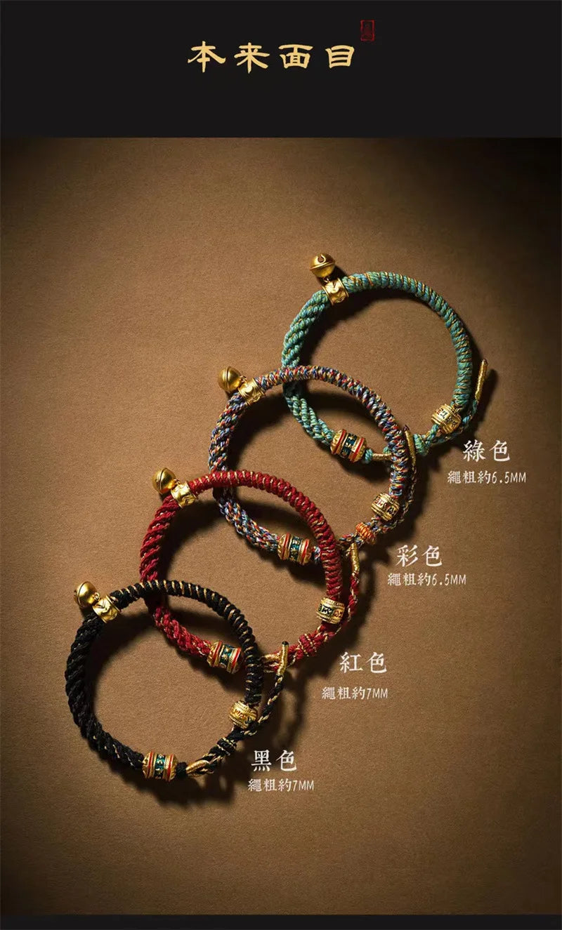 Om Mani Padme Hum Tibetan Rope Bracelet Red Thread Charm