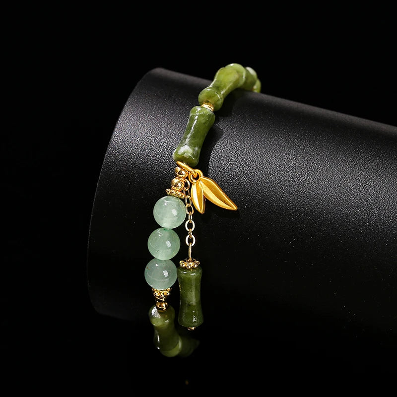 Tinkers JD Southern Jade Bamboo Leaf Pendant Bracelet Limited -
