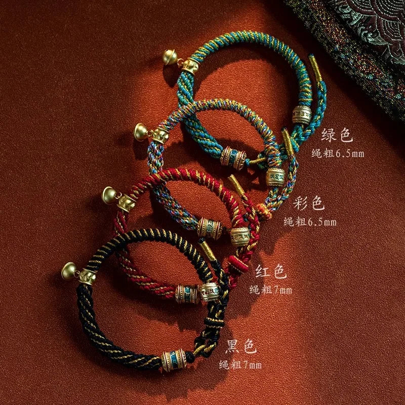 Om Mani Padme Hum Tibetan Rope Bracelet Red Thread Charm