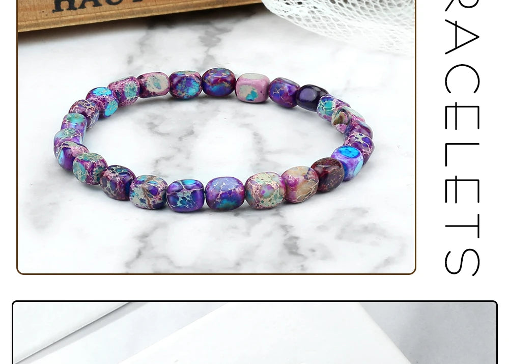 Tinkers Tinkers Vintage Emperor Rare Natural Stone Beaded Bracelet -