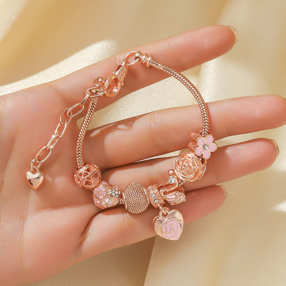 Elegant Handcrafted Rose Quartz Bracelet for Women by Tinkers