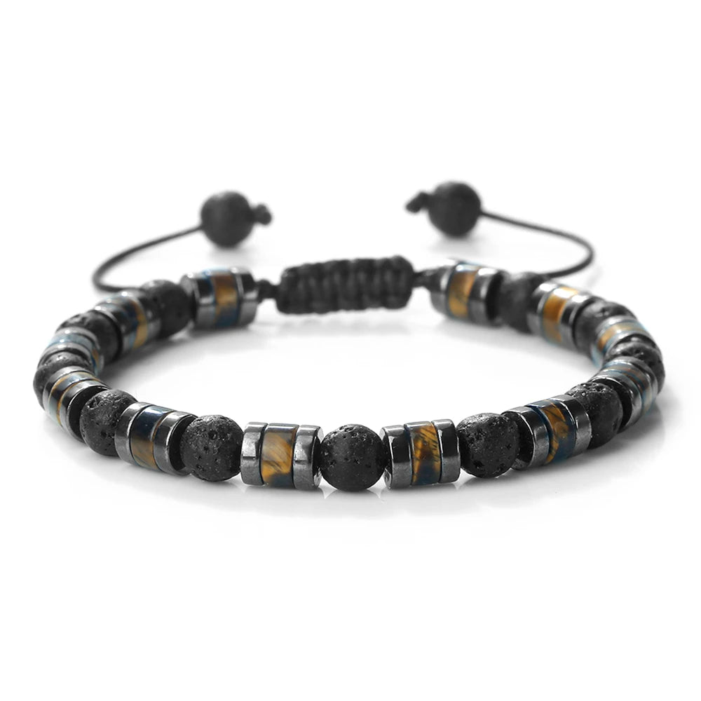 Tinkers Lava Stone Deluxe Bracelet 6mm For Yoga Hematite Tiger Eye -