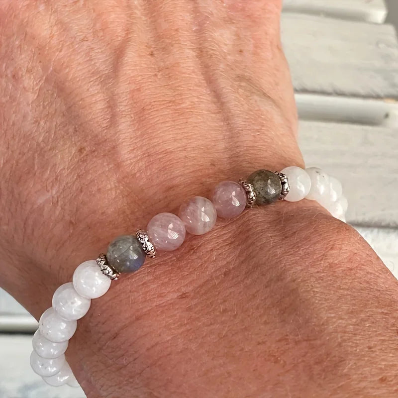 Tinkers Moonstone Labradorite Rose Quartz Bracelet Calm Energy - Apparel & Accessories > Jewelry > Bracelets