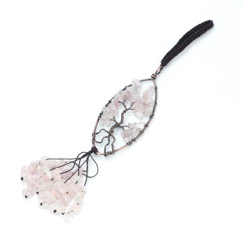 Natural Chakra Crystal Pendant – Tree of Life Gemstone Charm