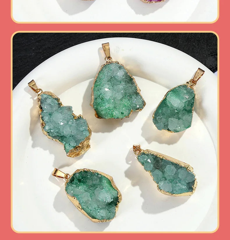 Agate Geode Pendant Protection Healing Handmade Unisex