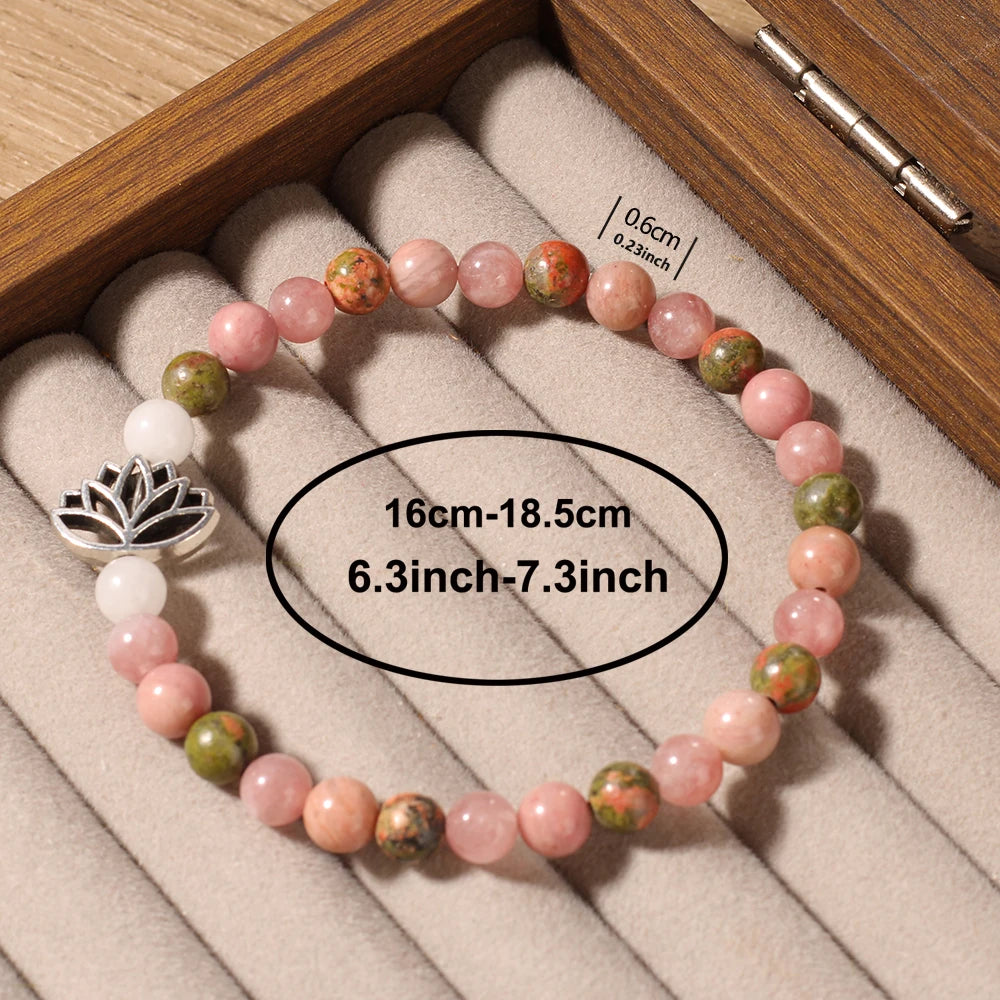 Braccialetto curativo Tinkers Pink Zebra Jasper 7 Chakra