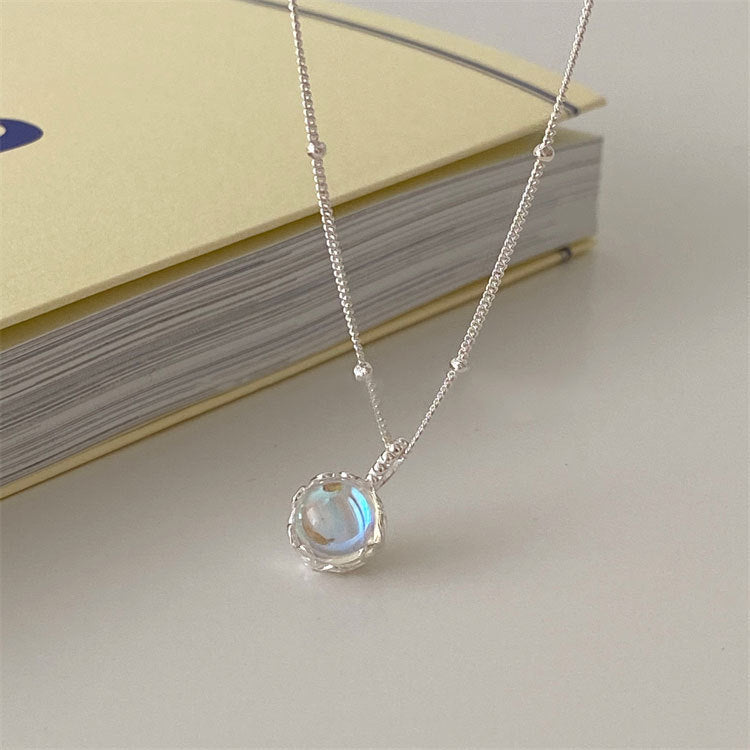 Geometric Round 925 Silver Pendant Necklace For Women