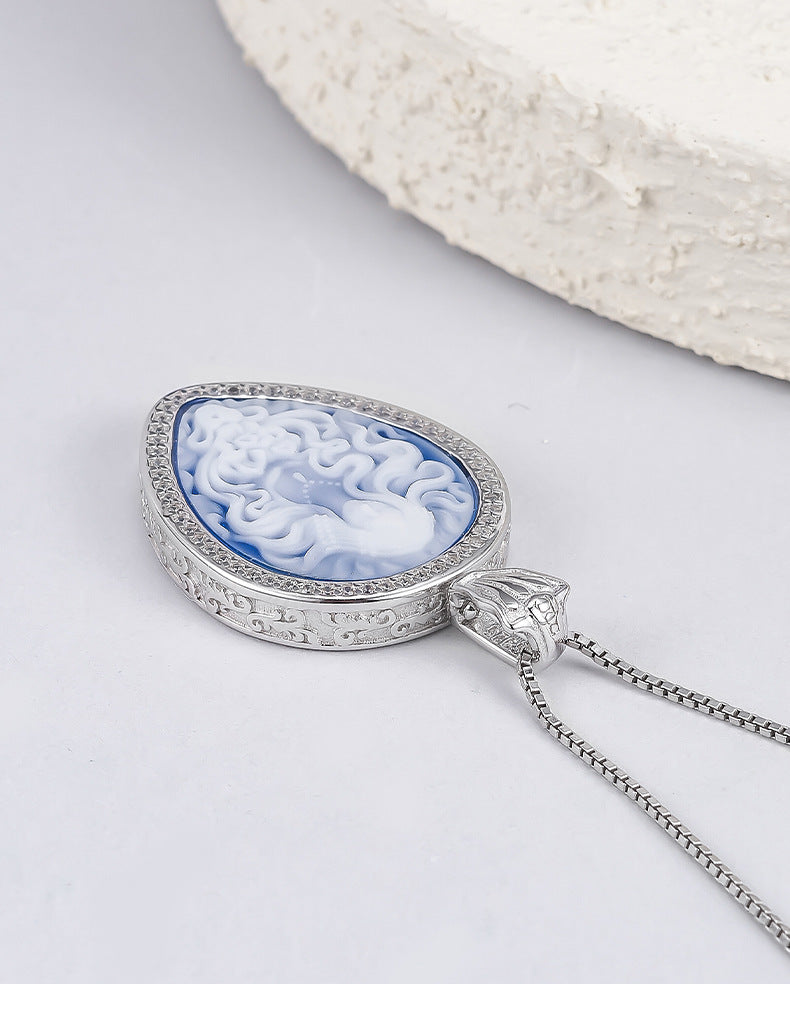 Elegant Handcrafted Natural Gemstone Cameo Pendant by Tinkers