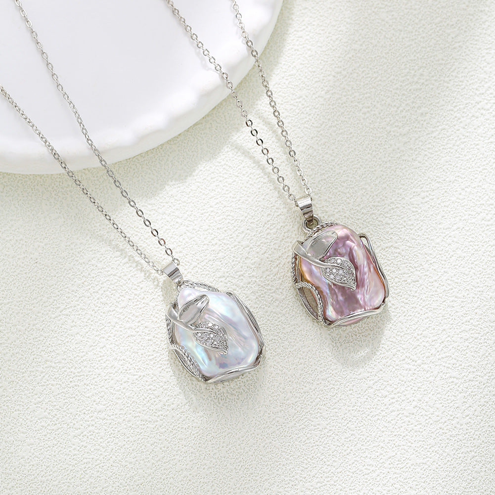 Barock Anhänger Süßwasserperlen Halskette Schlüsselbeinkette