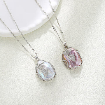 Barock Anhänger Süßwasserperlen Halskette Schlüsselbeinkette