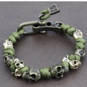 Tinkers Gothic Retro Parachute Cord Bracelet Unisex Skull Edition - 0