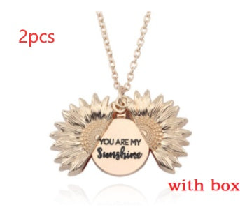 Sunflower Double Lettering Necklace By Tinkers Aura Balance