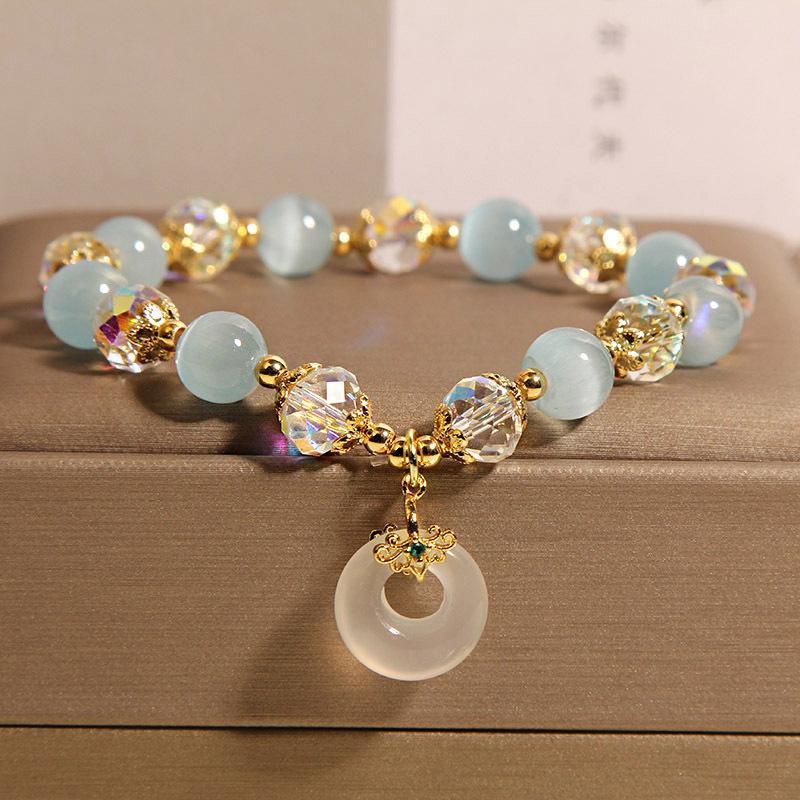 Damen Blau Opal Armband Luxus Geschenk im japanischen Stil