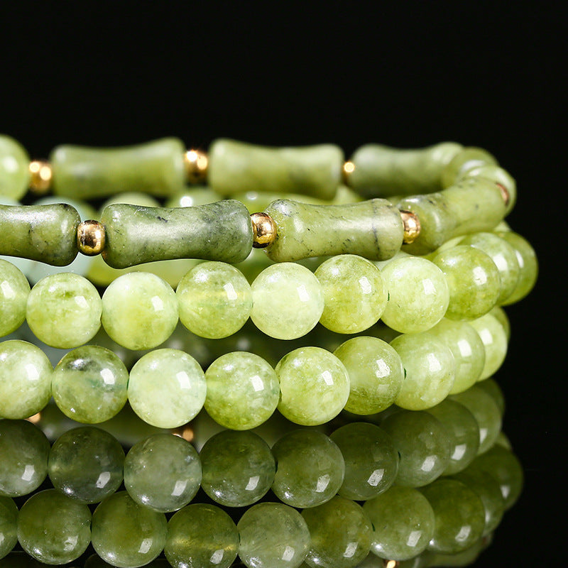 Gray Jade Multi Circle Bamboo Bracelet For Girls Gift