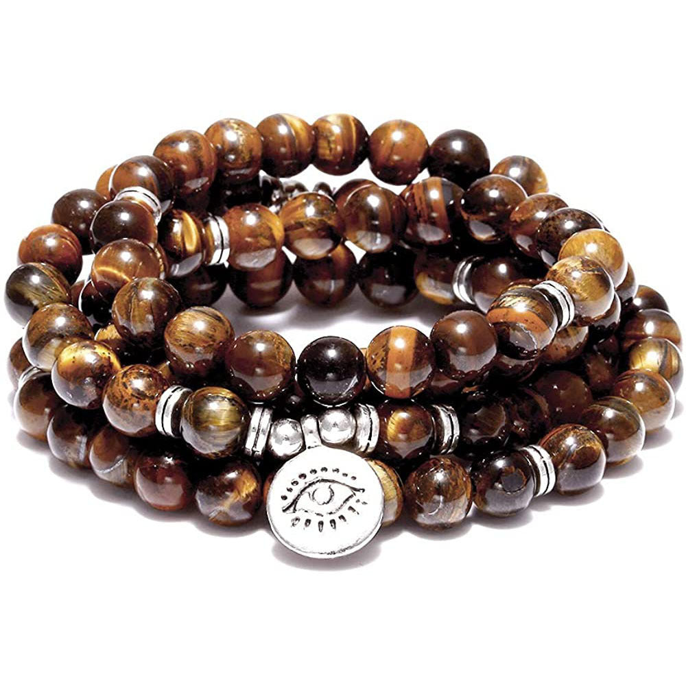 Tinkers Feiya Tiger Eye Bracelet Necklace 108 Beads Lotus Limited - 0