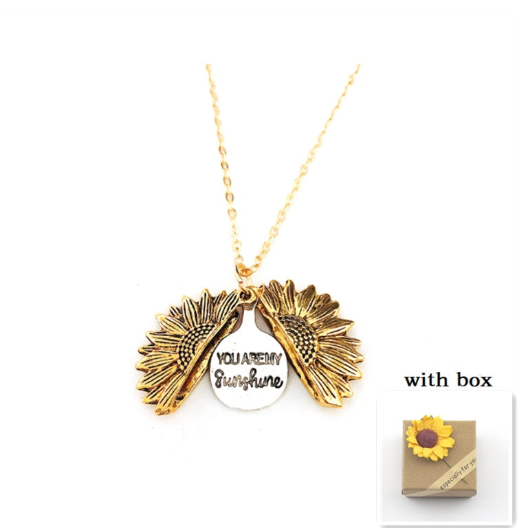 Sunflower Double Lettering Necklace By Tinkers Aura Balance