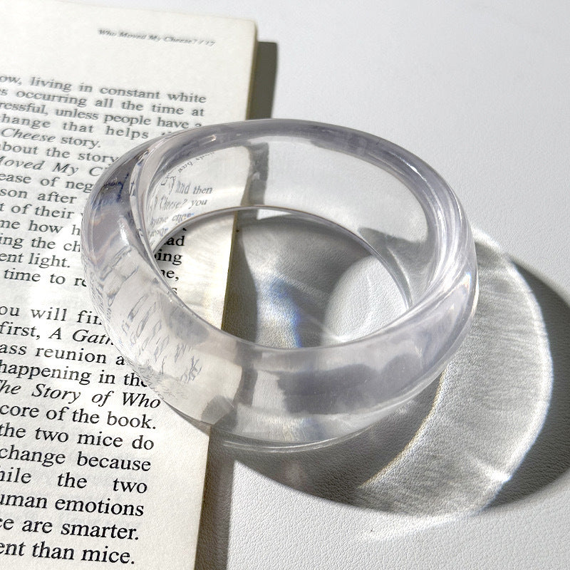 Tinkers Resin Oval Wide Geometric Curved Limited Bracelet For Women - 0