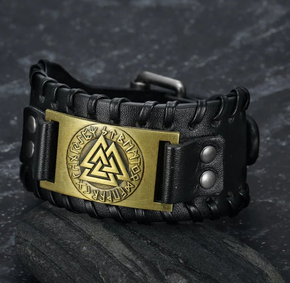 Tinkers Nordic Viking Totem Energy PU Leather Bracelet Limited - 0