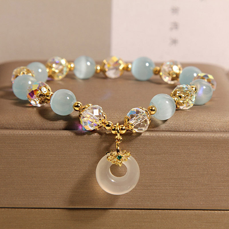 Damen Blau Opal Armband Luxus Geschenk im japanischen Stil