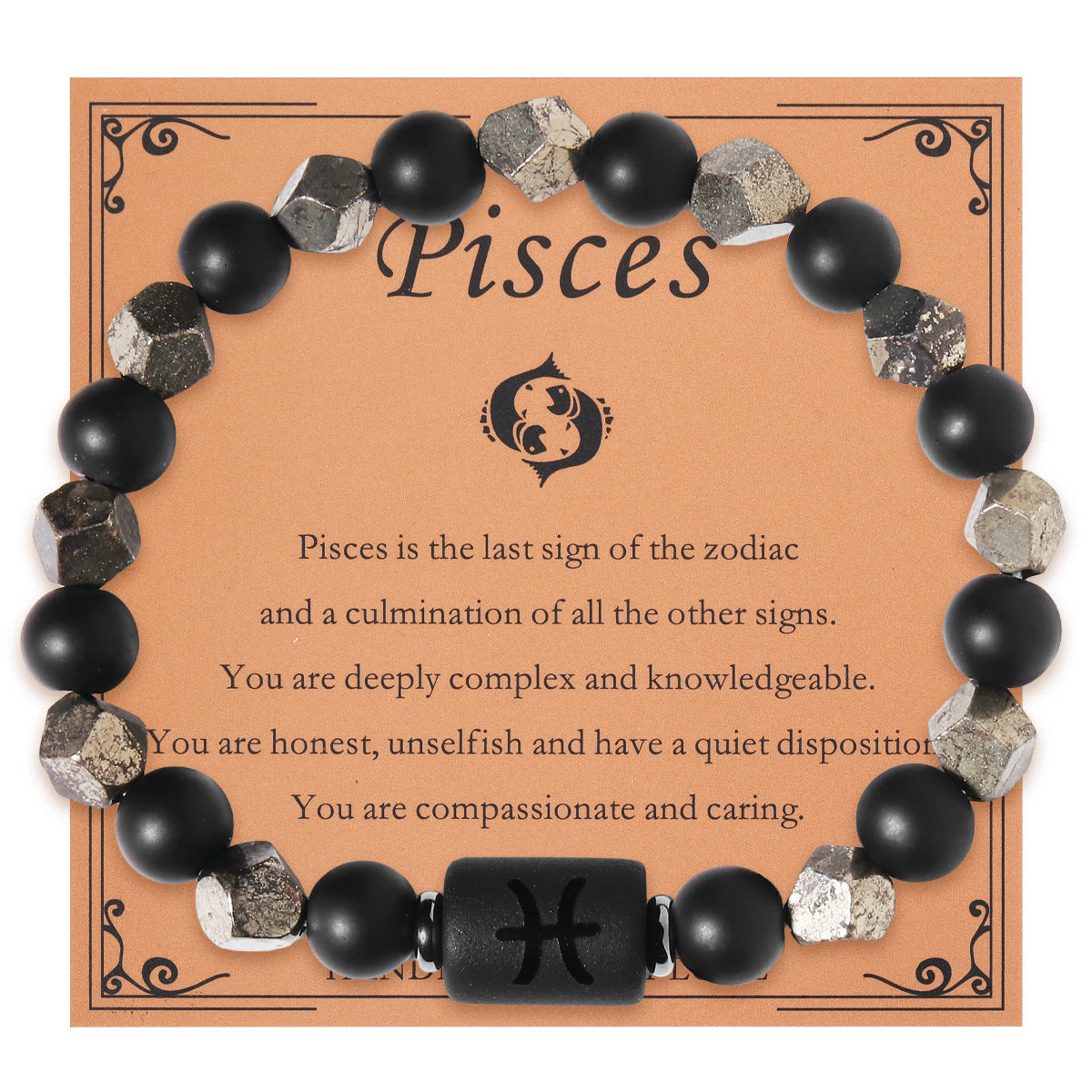 Zodiac Natural Stone Bracelet – Constellation Beaded Cuff with Gift Card