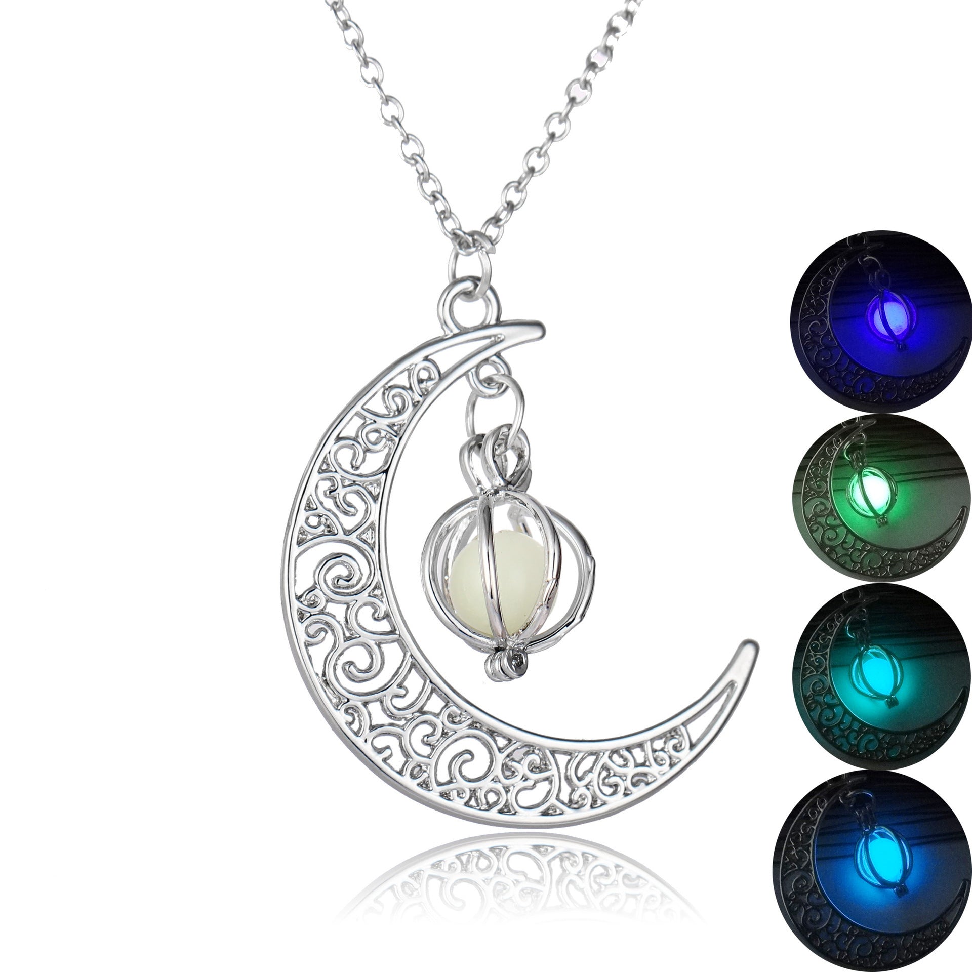 Fashion Moon Glowing Stone Healing Necklace For Women