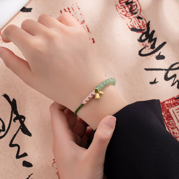 Lily Hand Woven Rope Bracelet Women Floral National Style