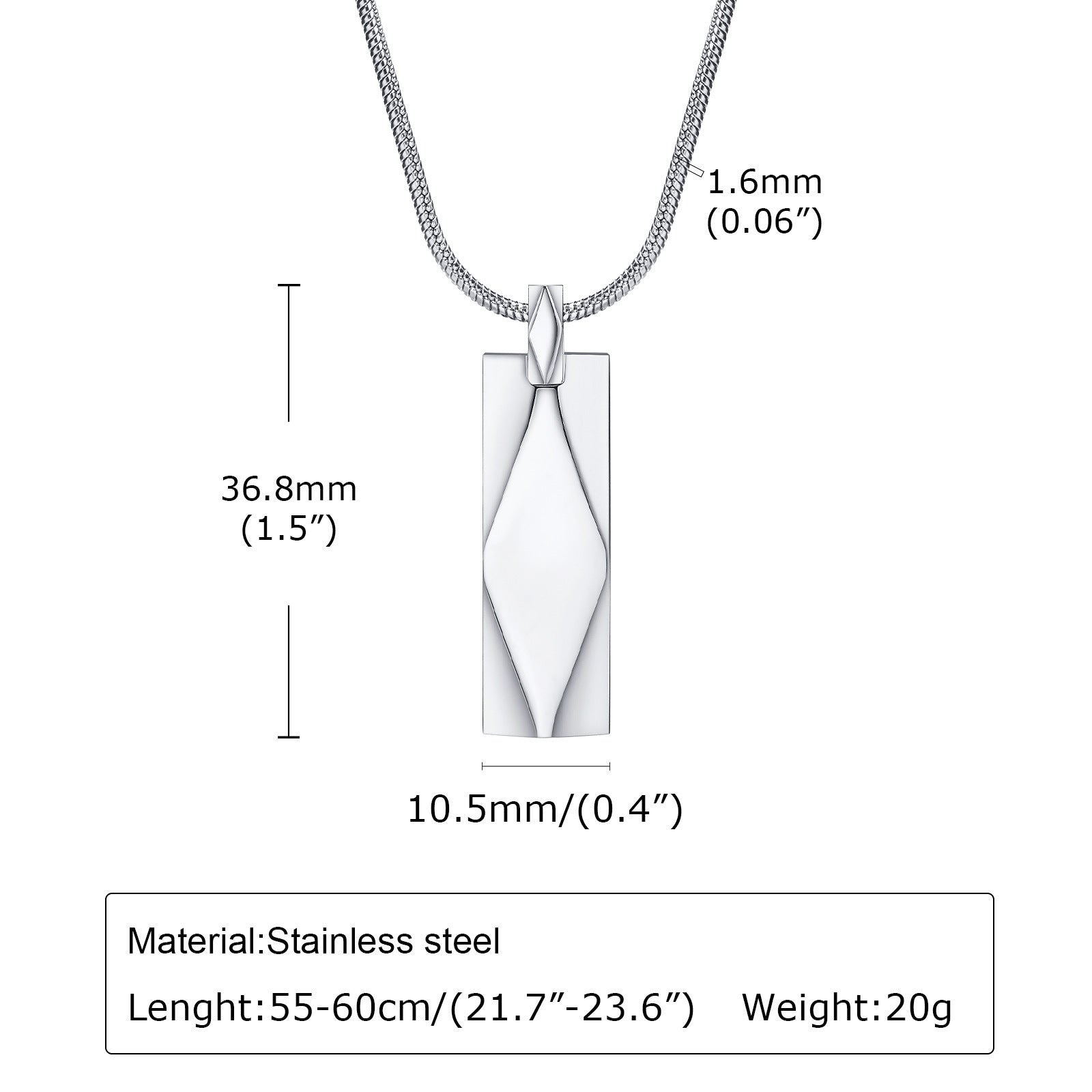 Handcrafted Elegant Stainless Steel Geometric Necklace by Tinkers