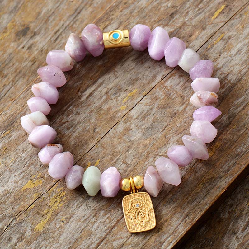 Bohemian Natural Stone Crystal Handmade Elastic Beaded Bracelet