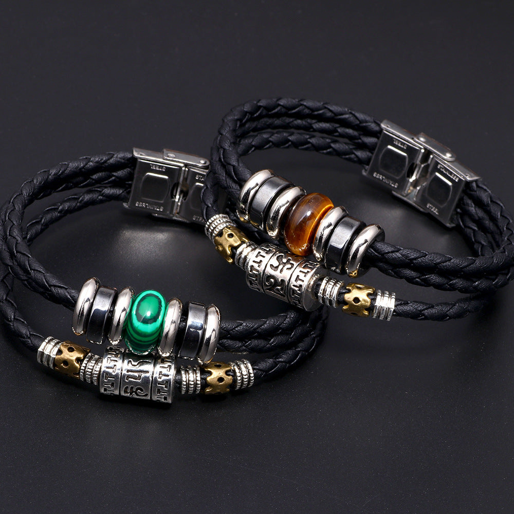 Tiger Eye Malachite Bracelet For Men Protection By Tinkers