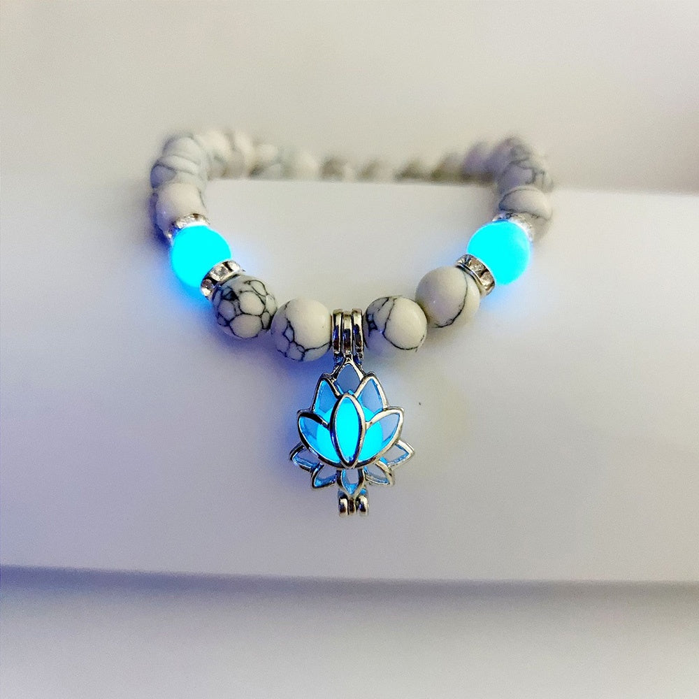 Turquoise Lotus Healing Glow Bracelet for Men Women Tinkers