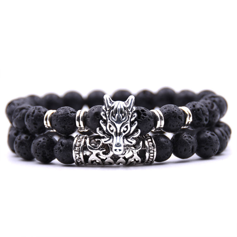 Natural Lava Stone Bracelet for Men Protection by Tinkers
