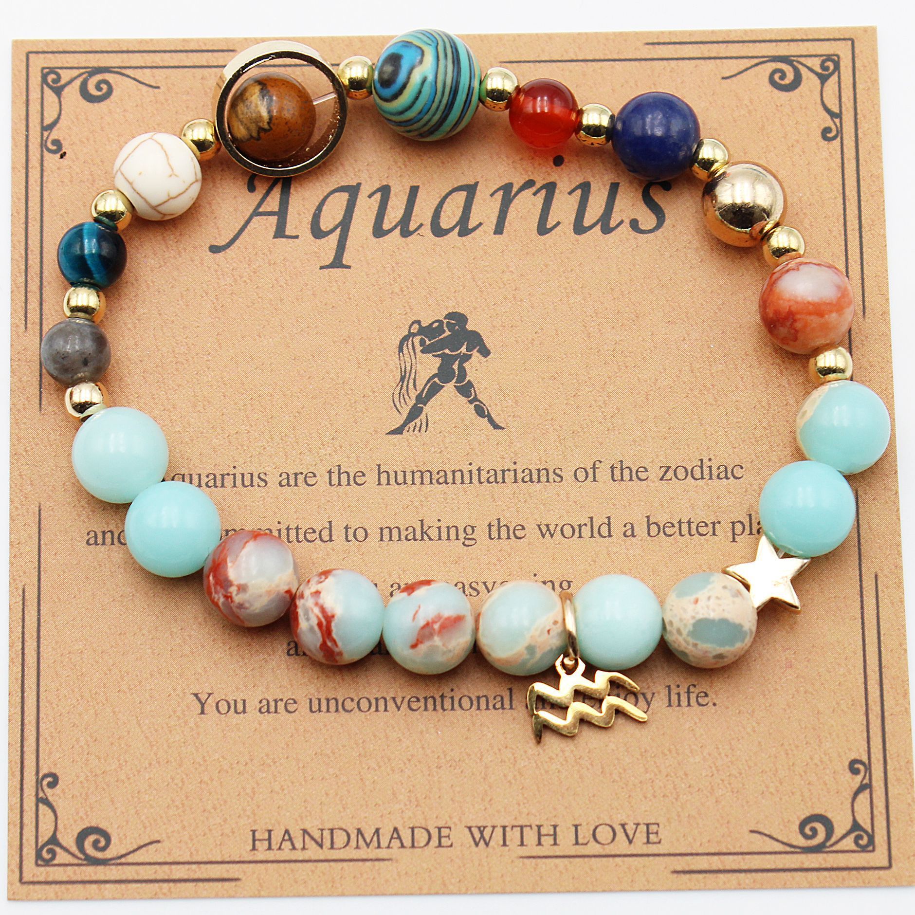 Tinkers Twelve Constellations Natural Stone Bracelet Zodiac Edition - 0