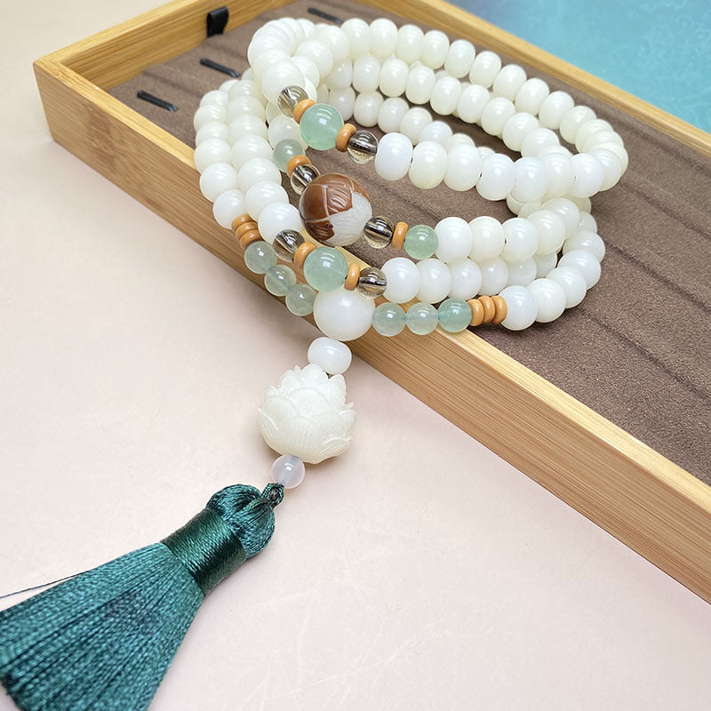 Tinkers Tinkers White Jade Bodhi Bracelet 108 Beads Limited - 0
