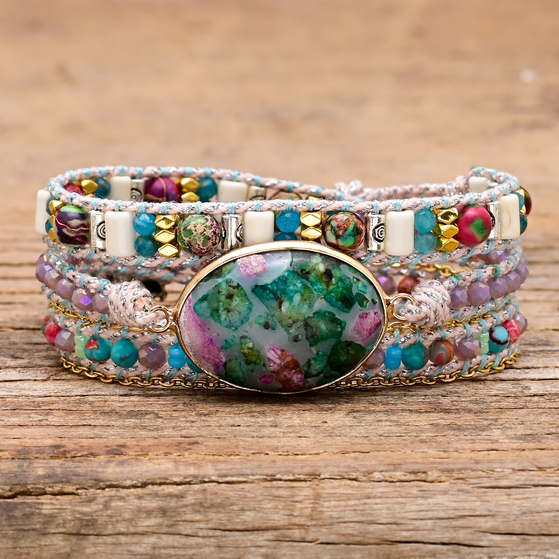 Elegant Handcrafted Natural Stone Bead Bracelet for Women's Healing and Balance by Tinkers