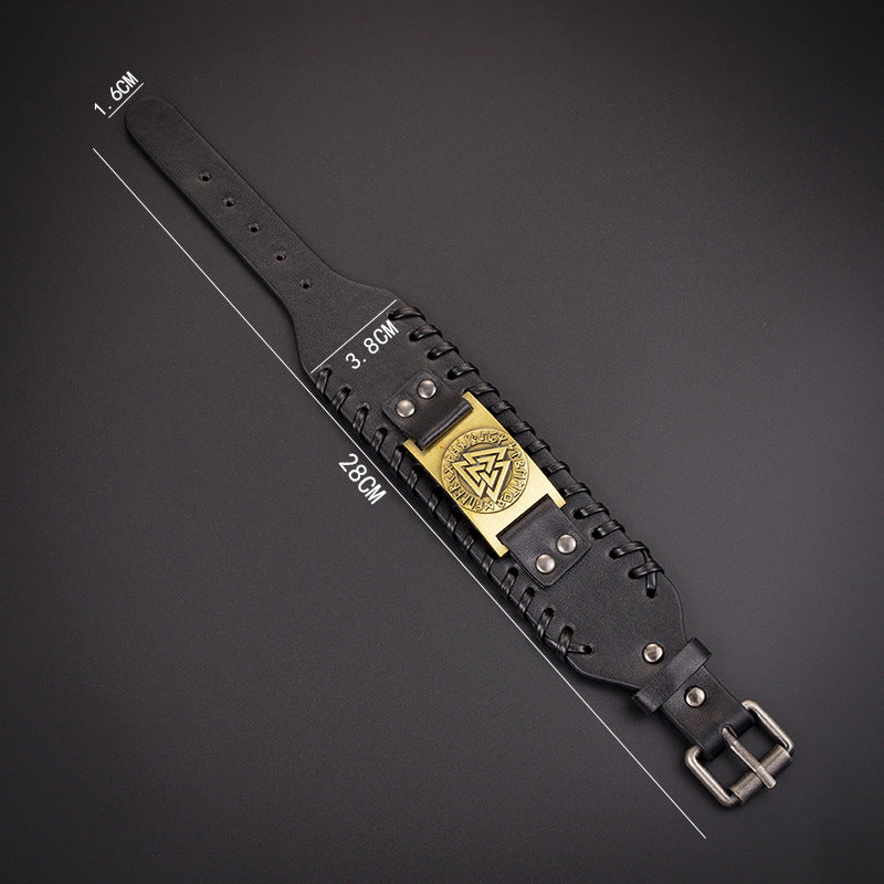 Tinkers Nordic Viking Totem Energy PU Leather Bracelet Limited - 0