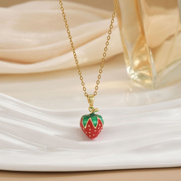 Women's Trendy Strawberry Necklace Cute Fashion Jewelry