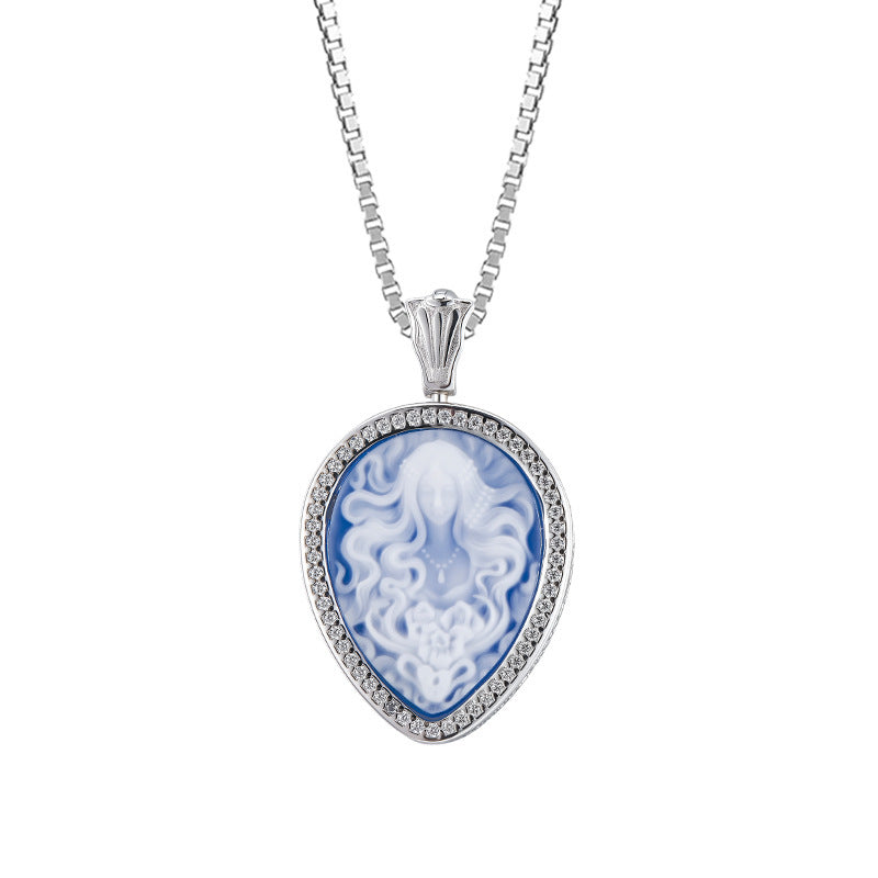 Elegant Handcrafted Natural Gemstone Cameo Pendant by Tinkers