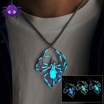 Halloween Luminous Spider Necklace Glow In The Dark Jewelry