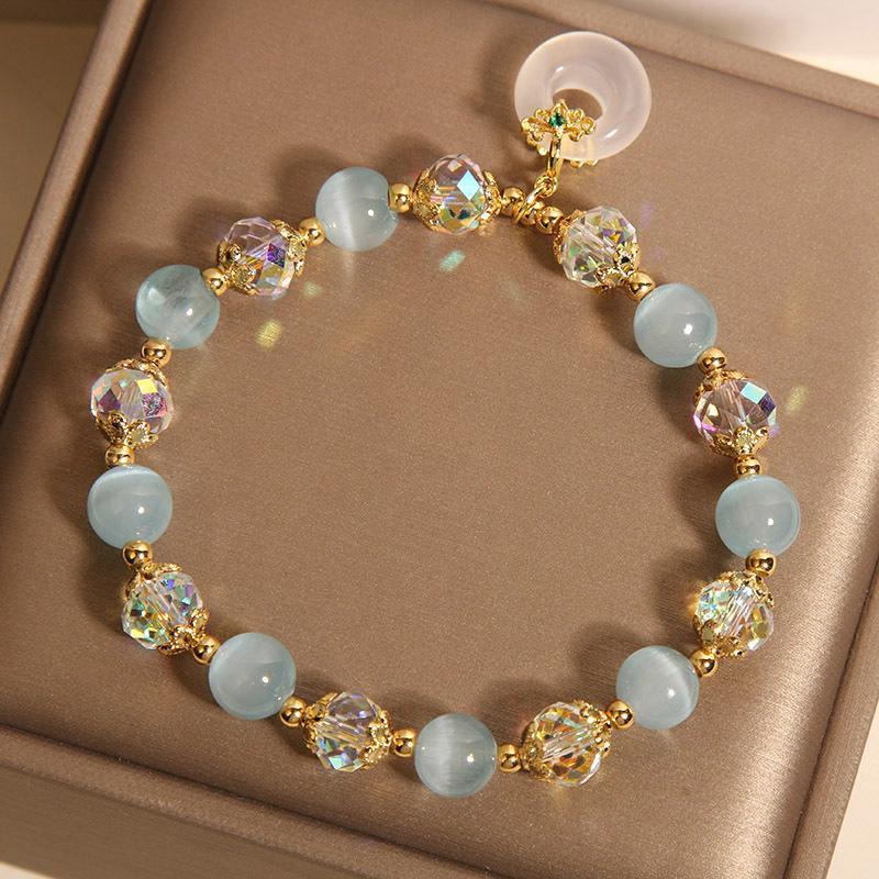 Damen Blau Opal Armband Luxus Geschenk im japanischen Stil