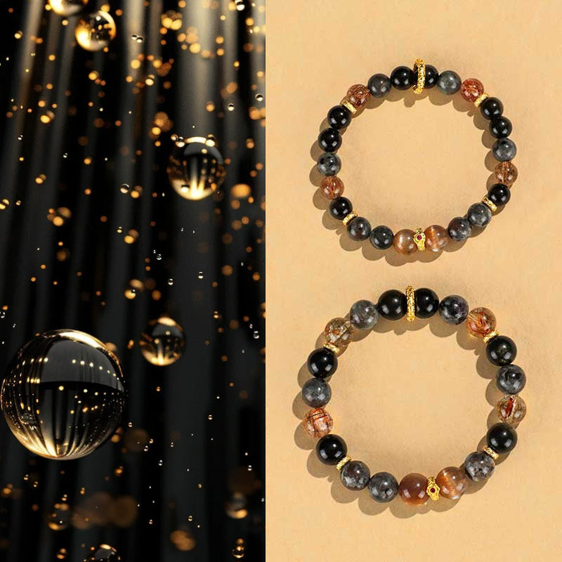 Schwarzer Sonnenstein Flammenstein Wukong Armband Unisex Paar