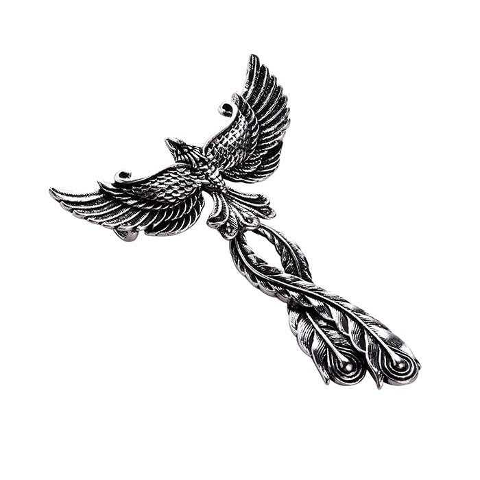 Fashion Alloy Big Phoenix Pendant Necklace Unisex Jewelry