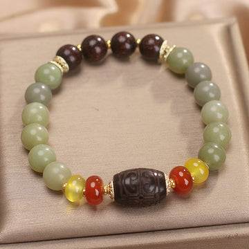 Natural Handcrafted Gray Jade Agate Bracelet for Women's Healing by Tinkers