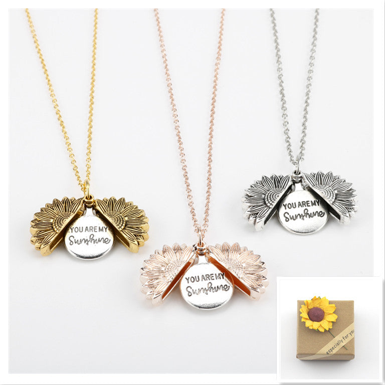 Sunflower Double Lettering Necklace By Tinkers Aura Balance